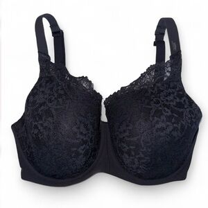 SKIMS Black Lace T Shirt Bra 34DDD Underwire Full Coverage Sexy Support